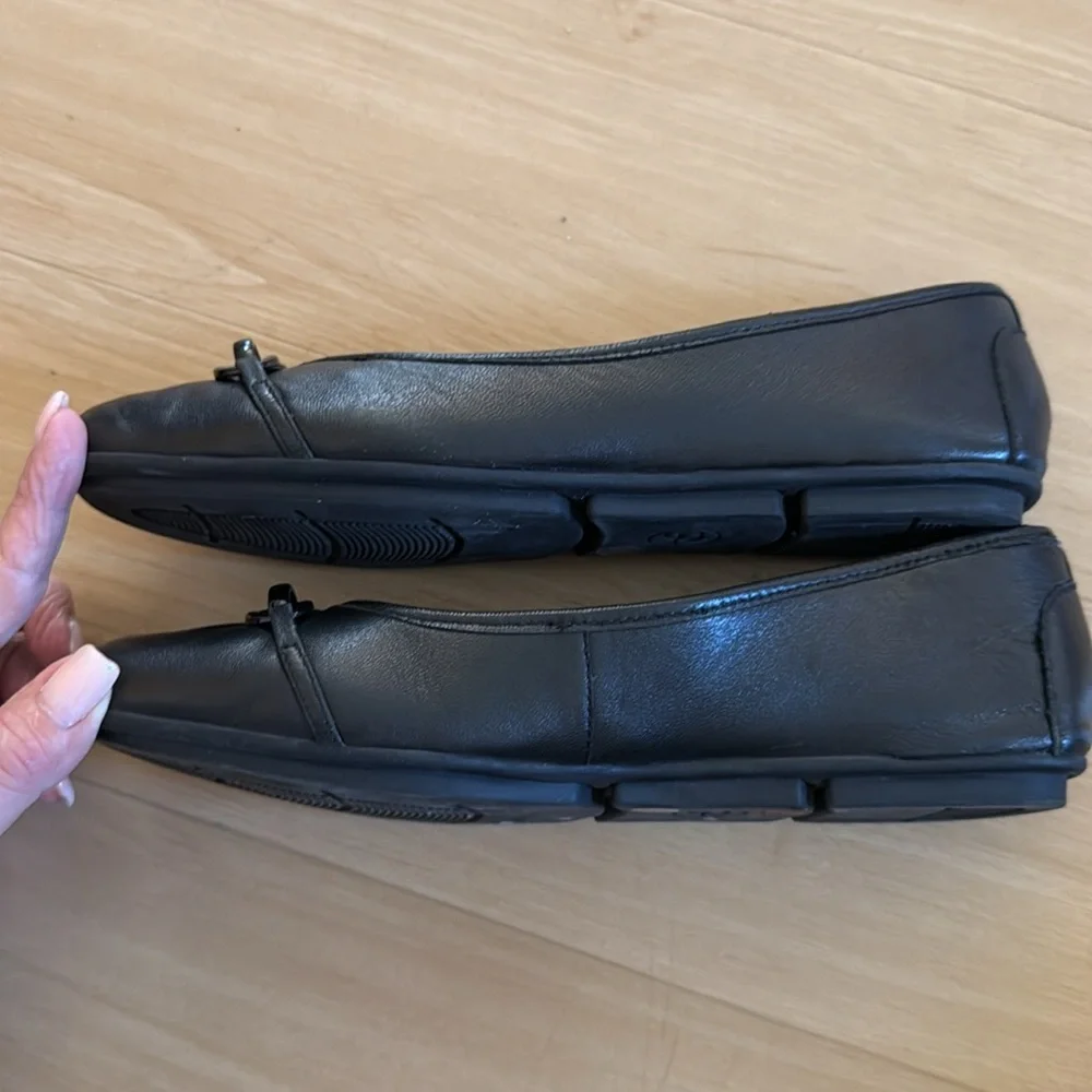 EASY SPIRIT WOMENS BLACK LEATHER BRANDI SLIP ON CASUAL SHOE LIGHTWEIGHT SIZE 8.5